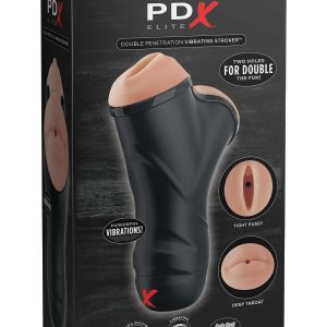 PDX ELITE DOUBLE PENETRATION VIBRATING STROKER LIGHT