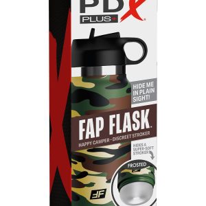 PDX PLUS FAP FLASK - HAPPY CAMPER DISCREET STROKER CLEAR