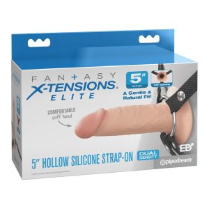 FANTASY X-TENSIONS ELITE 5 INCH SILICONE HOLLOW STRAP-ON DUAL DENSITY