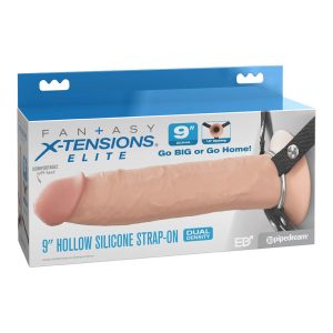 FANTASY X-TENSIONS ELITE 9 INCH SILICONE HOLLOW STRAP-ON DUAL DENSITY