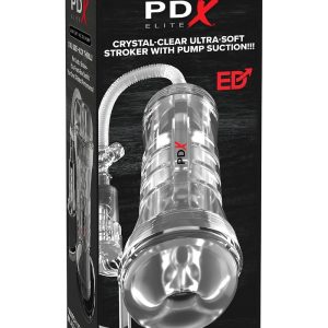 PDX ELITE VIEW TUBE VAC XXL PUMP SEE-THRU EZ-GRIP PUMP STROKER