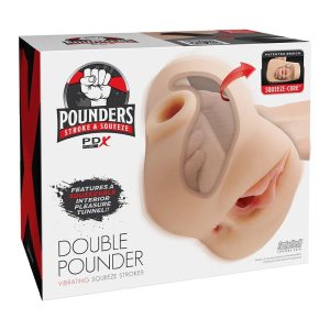 PDX PLUS DOUBLE POUNDER VIBRATING SQUEEZE STROKER