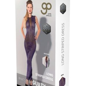 GP PRINTED DATEX LONG STRIPED DRESS, XL