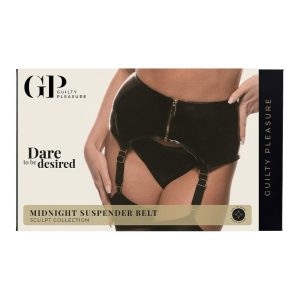 GUILTY PLEASURE MIDNIGHT SUSPENDER BELT BLACK, L