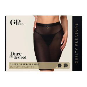 GUILTY PLEASURE SHEER STRETCH SKIRT, L/XL