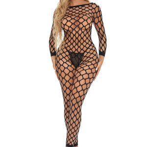 SWIPE RIGHT CROTCHLESS BODYSTOCKING BLACK, OS