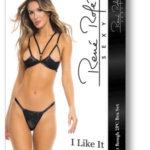 I LIKE IT ROUGH 2PC BRA SET BLACK, M/L