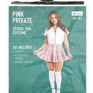 TEACHERS PET 3 PCS PINK PRIVATE SCHOOLGIRL COSTUME