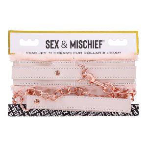 PEACHES ‘N CREAME FUR COLLAR & LEASH