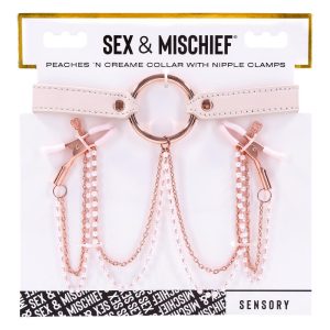 PEACHES ‘N CREAME COLLAR WITH NIPPLE CLAMPS