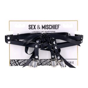 SPORTSHEETS SEX AND MISCHIEF LACED UP GARTERS