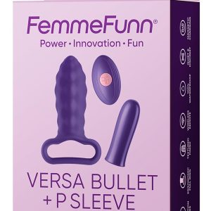 Ciemno fioletowy bezprzewodowy zdalny wibrator Bullet Versa FemmeFunn with P Sleve