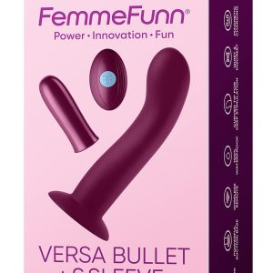 Ciemno fioletowy bezprzewodowy zdalny wibrator Bullet Versa FemmeFunn with S Sleeve