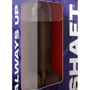 Realistyczne dildo z wibracjami i jądrami Shaft Model A 9.5 inch z płynnym silikonem Mahogany