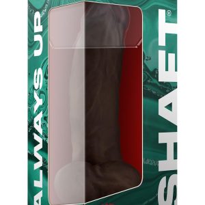 SHAFT MODEL N 9.5 INCH LIQUID SILICONE DONG WITH BALLS MAHOGANY