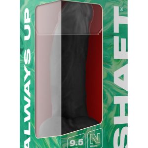 SHAFT MODEL N 9.5 INCH LIQUID SILICONE DONG WITH BALLS BLACK