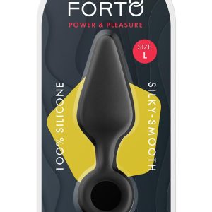 FORTO F-10 SILICONE PLUG W/ PULL RING LARGE BLACK