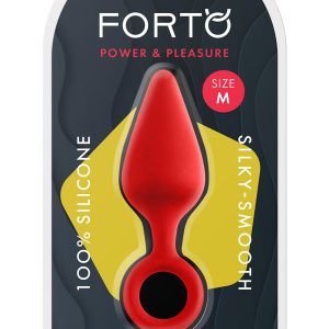 FORTO F-10 SILICONE PLUG W/ PULL RING MEDIUM RED