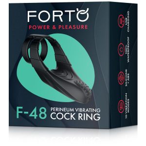 FORTO F-48 VIBRATING PERINEUM DOUBLE C-RING BLACK
