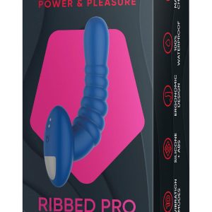 FORTO RIBBED PRO VIBRATING MASSAGER BLUE