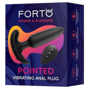 FORTO POINTED VIBRATING  PLUG BLACK
