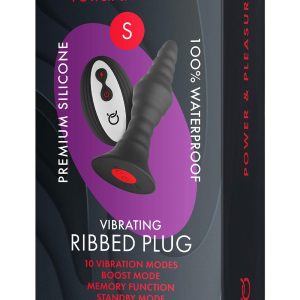 FORTO VIBRATING RIBBED PLUG WITH REMOTE CONTROL SMALL BLACK