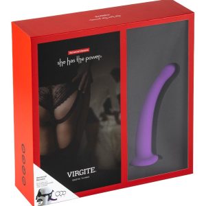 VIRGITE  UNIVERSAL HARNESS WITH PURPLE DILDO SIZE M PURPLE