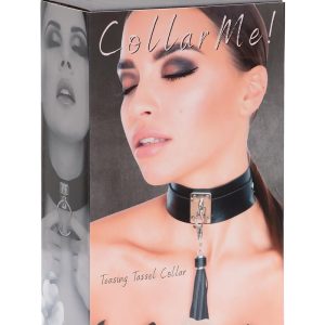 KINKY DIVA TEASING TASSEL COLLAR BLACK/SILVER