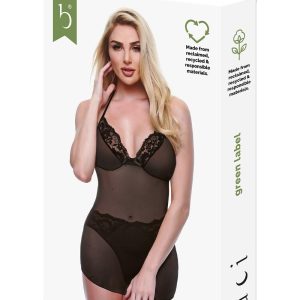 BACI 2 PCS. ECO CHEMISE AND PANTY SET BLACK, M/L