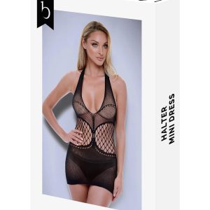 BACI HALTER MINI DRESS BLACK, OS