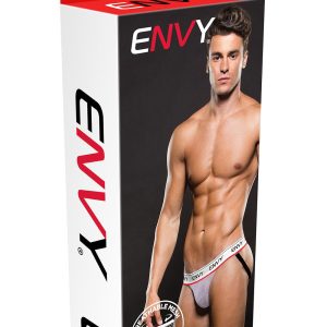 Białe jockstrapy z siateczką Logo Elastic Lowrise Mesh