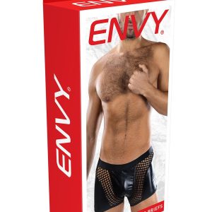 ENVY SHEER CONTRAST BOXER BRIEFS BLACK, OS