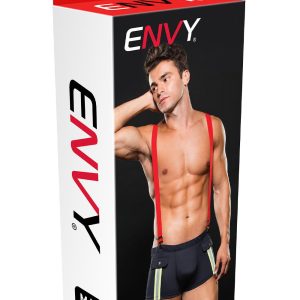 Dwuczęściowy niebieski kostium strażaka